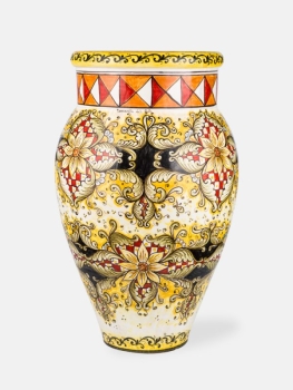 Bodenvase aus Sizilien rot schwarzes Dekor